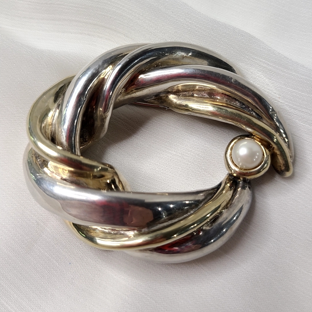 Sterling Silver Vintage Electroform Brooch/ Pendant